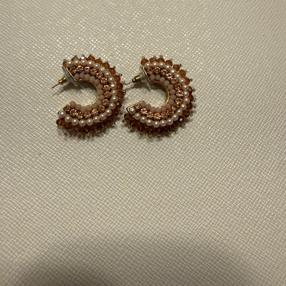 Mignonne Gavigan Gold and Brown Hoop Earrings